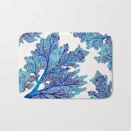 Sea Fan Coral – Blue Ombré Bath Mat | Dive, Pattern, Modern, Beach, Webcoral, Painting, Navy, Springbreak, Curated, Fractals 