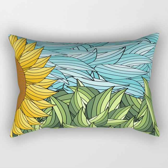 SUNNY DAY (abstract flowers) Rectangular Pillow