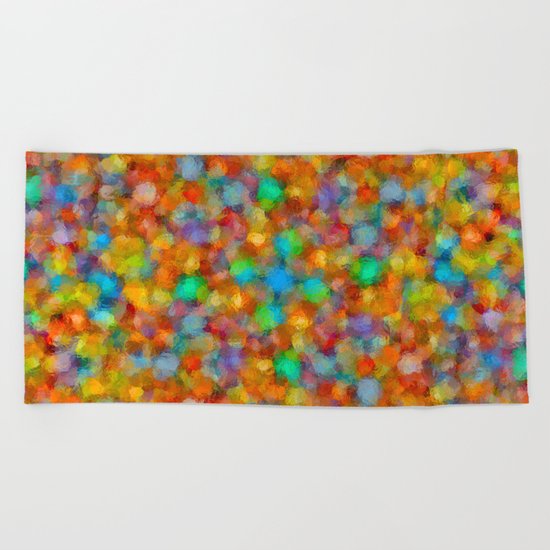 Abstract Watercolour Bubbly Pattern Beach Towel