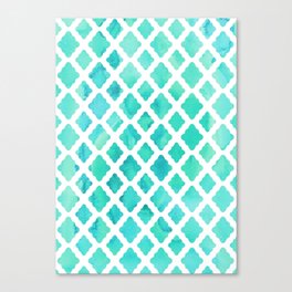 Watercolor Mint Diamonds Canvas Print