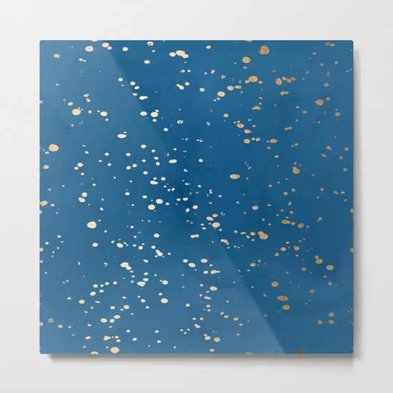 Paint Spatter - Orange Sherbet Shimmer on Saltwater Taffy Teal Metal Print