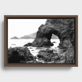 Low Tide Length by Jessi Fikan Black and White Framed Canvas