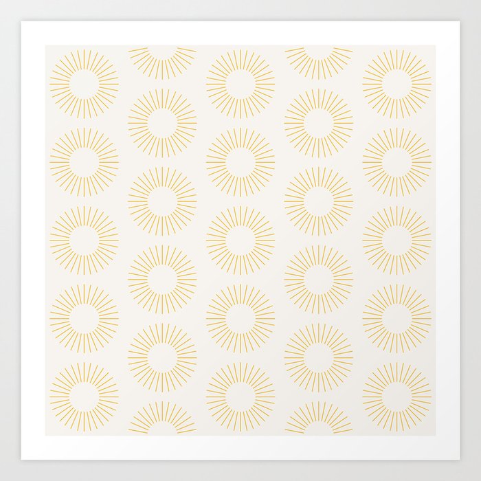 Minimalist Sunray Pattern XXI Art Print