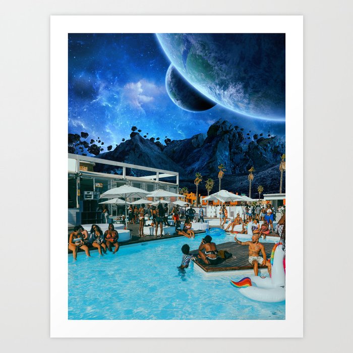 Pool Party Art Print by Carla Queiroz | Society6