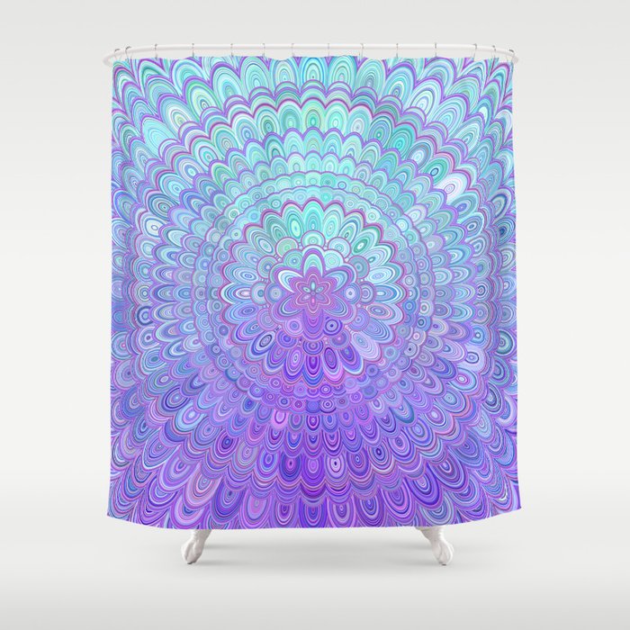 Purple Shower Curtain By Mandala Magic, Light Purple Shower Curtain