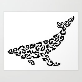 Whale in shapes Art Print
