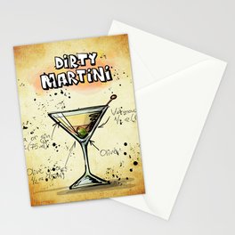 Letterpress Martini Print Gin Martini Linoleum Cocktail Recipe Design by BirdsFlyOver