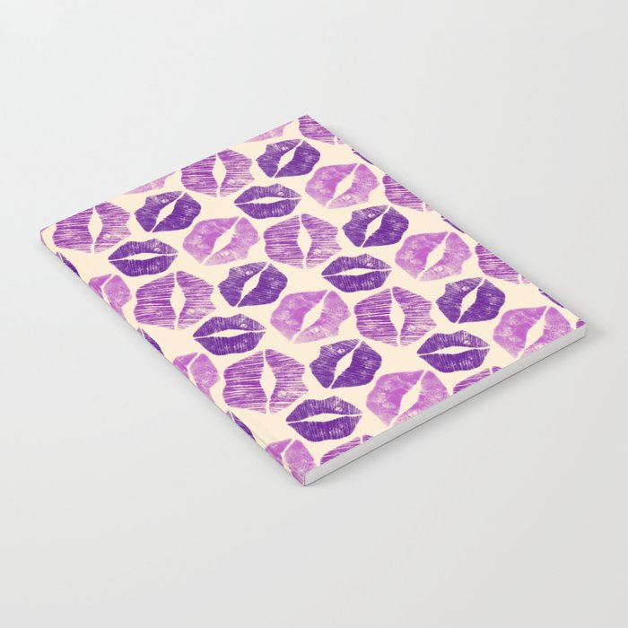 Pattern Lips in Purple Lipstick Notebook