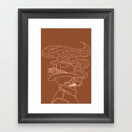 Love or Die Tryin’ - Cowhand - Rust & Peach Framed Art Print