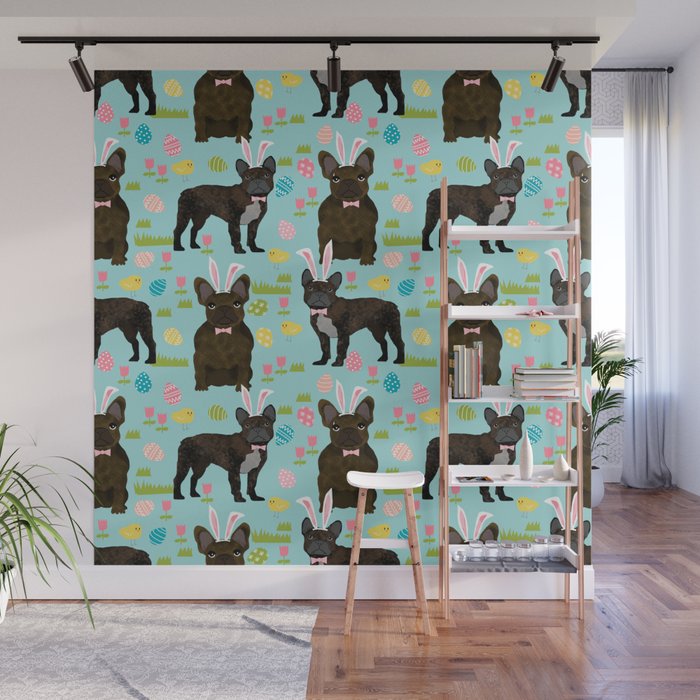 French Bulldog brindle coat easter spring dog costume custom pet portraits Wall Mural