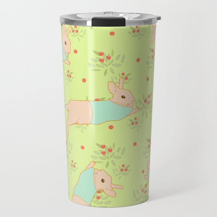 Pattern with Clothed Easter Bunny B Travel Mug