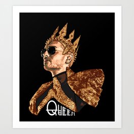 Queen Bill - White Text Art Print | Digital, Music, People, Illustration 