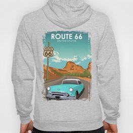 Route 66 United States Road Trip Travel Poster Hoody