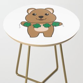 Quokka With Shamrocks Cute Animals For Good Luck Side Table