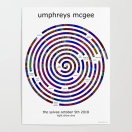 Umphrey's McGee Light Show DNA - The Sylvee Madison WI 10/05/2018 Poster