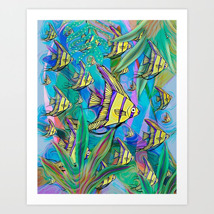 Angelfish Fantasy Scene No. 9 Art Print