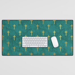 Christian Cross Art Desk Mat