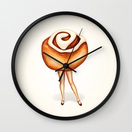 Cinnamon Roll Pin-Up  Wall Clock | Pin Up, Sticky, Food, Baking, Kitschy, Cinnamon, Bakery, Curated, Bake, Vintage 