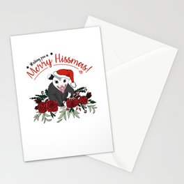 Merry Hissmas - floral christmas themed possum baby Stationery Card