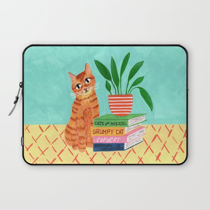 Cat, books and plants Laptop Sleeve