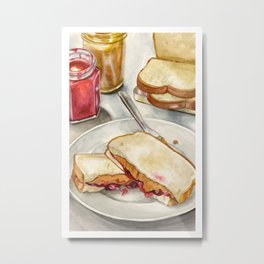 Peanut Butter & Jelly Sandwich Metal Print