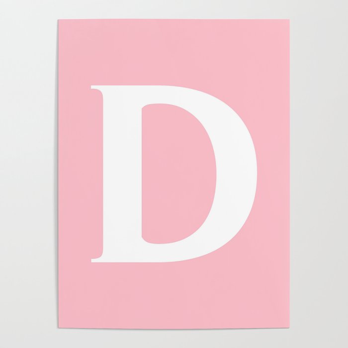 D MONOGRAM (WHITE & PINK) Poster