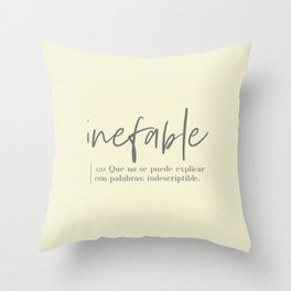 Inefable (Spanish) Throw Pillow