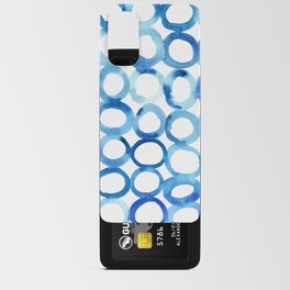 Abstract blue watercolor circles Android Card Case