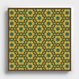 Sunflower Pattern Framed Canvas