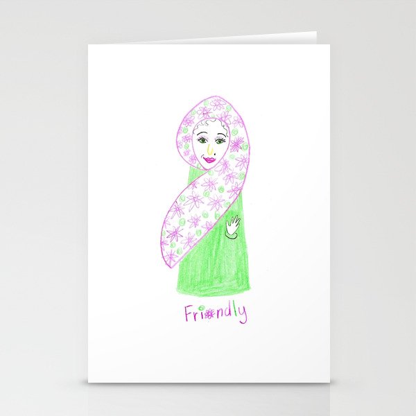 Friendly Girl in Hijab Stationery Cards