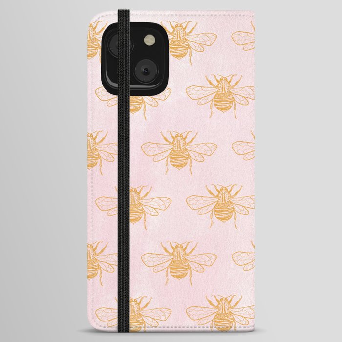 light pink bumblebee iPhone Wallet Case