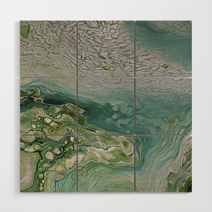 Slow Down Ii Olive Sage Green Pattern Abstract Art Fluid Marble Slow Down Ii Olive Sage Green Pattern Abstract Art Fluid Marble Design Wood Wall
