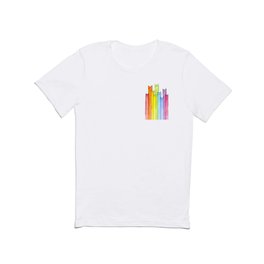 Cat Rainbow Watercolor Pattern T Shirt