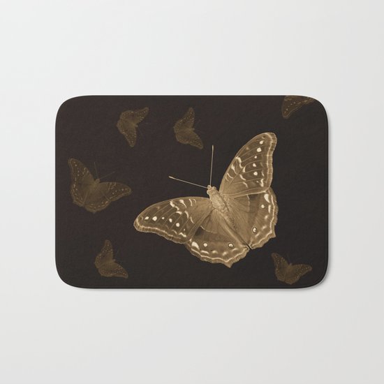 Butterflies in the dark Bath Mat