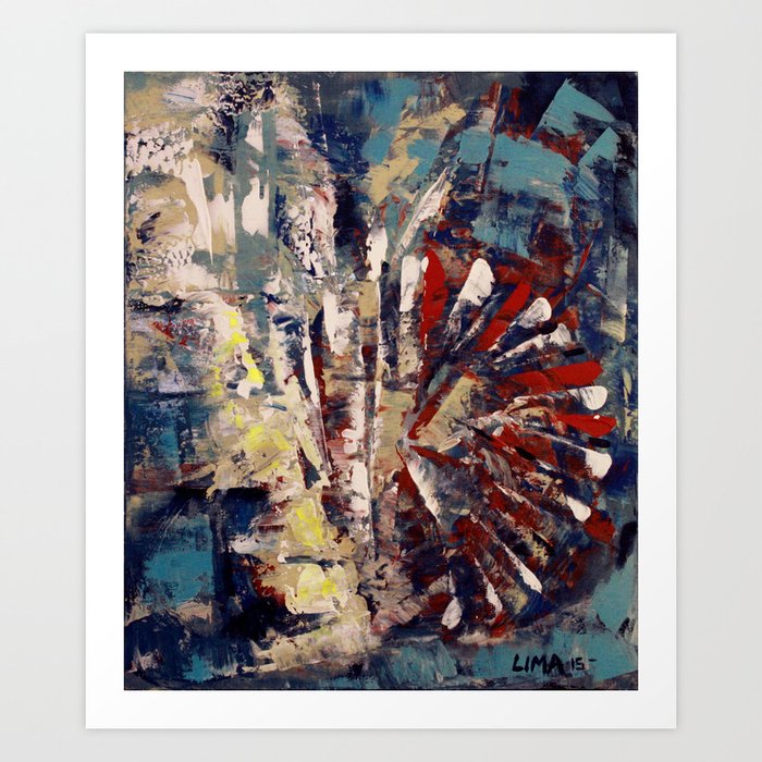 The Colorful Peacock Abstract Acrylic Painting Of An Animal
