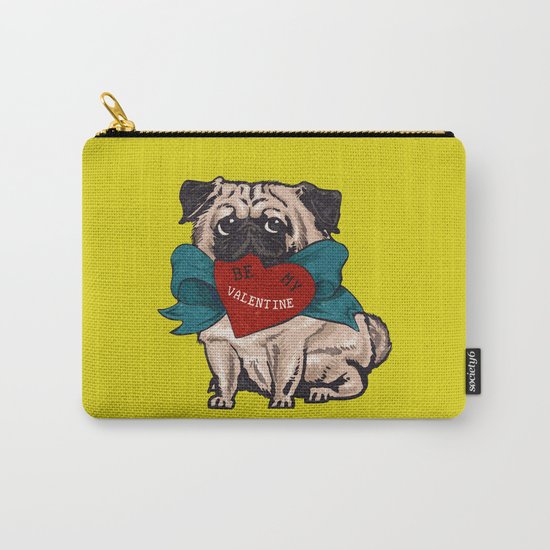 Be My Valentine Pug Carry-All Pouch