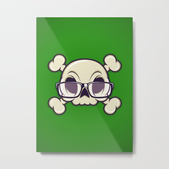 Nerd Skull Metal Print