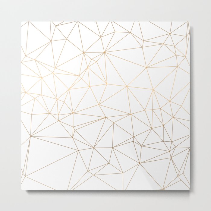Geometric Gold Minimalist Design Metal Print