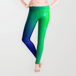 Neon background with rainbow circles. Leggings
