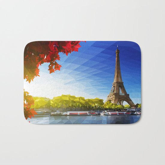 The Pinnacle of Light - Eiffel Tower & River Seine - Paris Bath Mat
