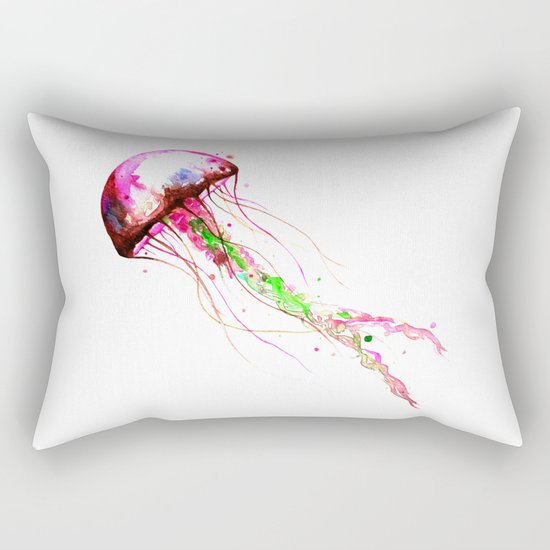 Pink Jellyfish Rectangular Pillow