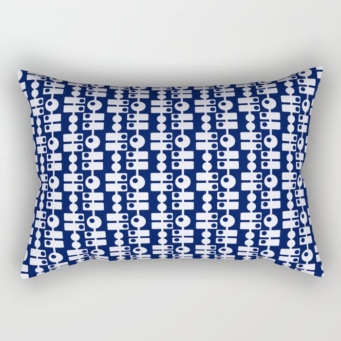 "Flat" White on Blue Rectangular Pillow