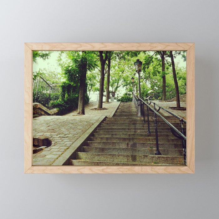 Steps in Montmartre Paris | Color Travel Photography in Europe Framed Mini Art Print