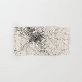 Tirana, Albania City Map. Minimal Aesthetic Hand & Bath Towel