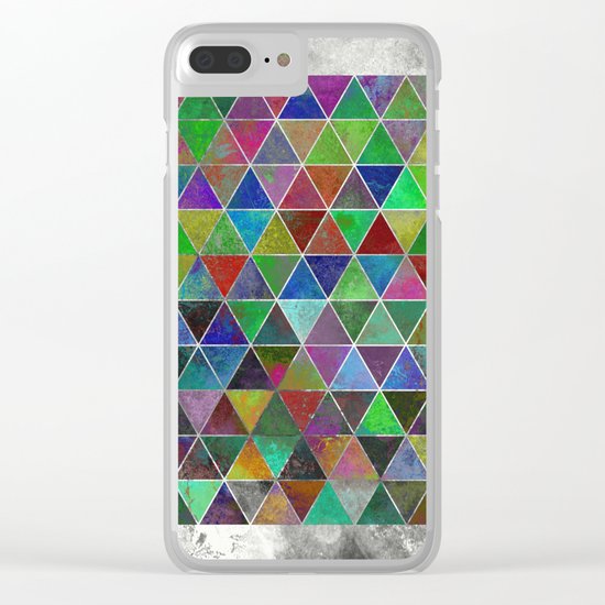 Textured Triangles - Abstract, textured, geometric, painting Clear iPhone Case