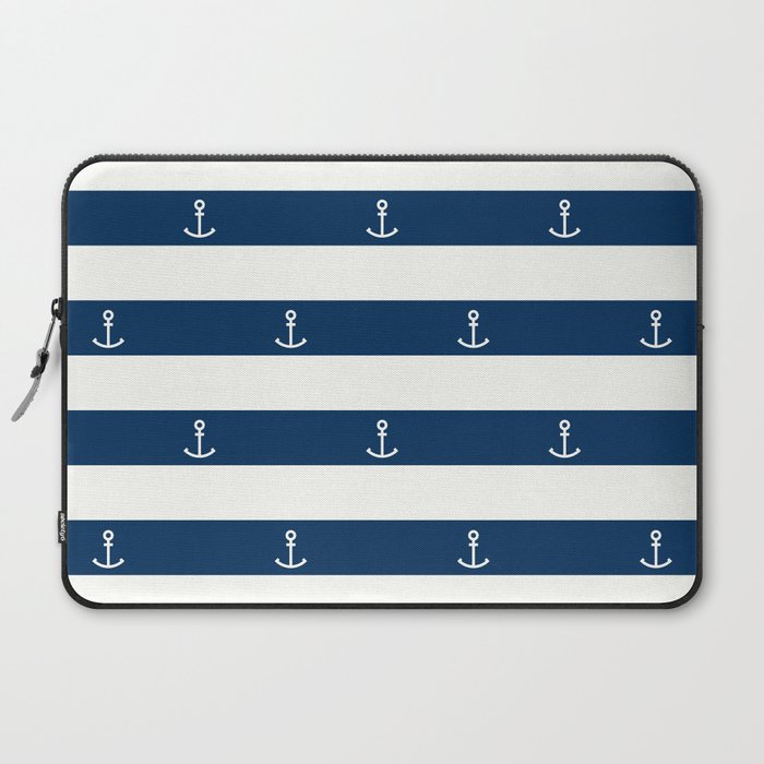 Anchor - Black & White, Nautical, Minimal, Simple, Design, Pattern, Trendy,  Cool, Simple, Modern Laptop Sleeve by CharlotteWinter