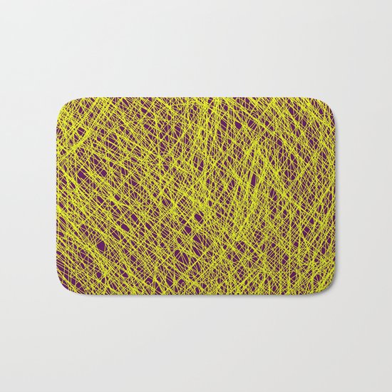 Expressive Yellow (Abstract, purple and yellow) Bath Mat