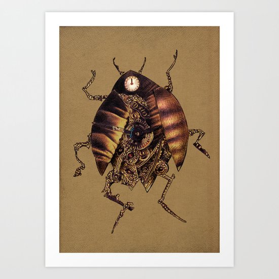 Clock Beetle Art Print