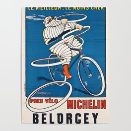 French vintage travel Michelin poster Belorgey Cycles France Poster