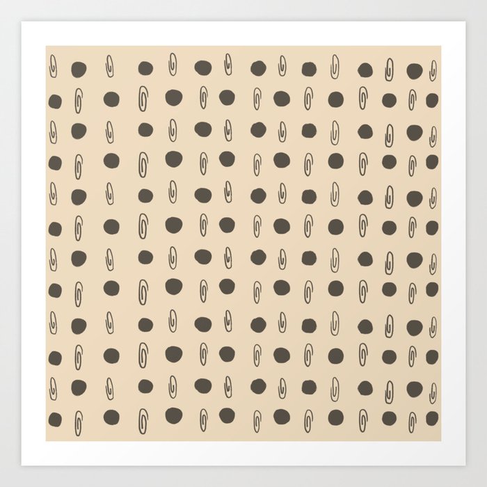 Paper Clips + Polka Dot Art Print